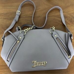 Juicy Couture Zippered Up satchel bag with gold-tone chain handles light purple